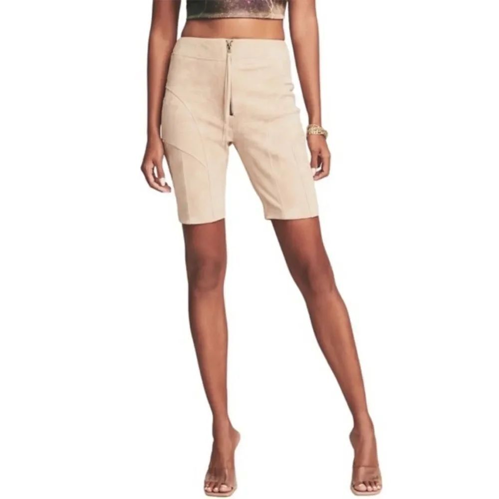 NWT Retrofete Amanda Suede Bike Shorts In Hummus size XS